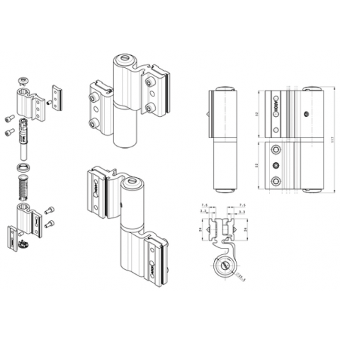 Paumelle Velox Top Pour Porte Lourde Blanc 9010 Fapim 5500ai