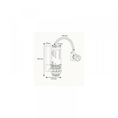 Mécanisme de chasse d eau de WC double poussoir à câble Doubs C53 d OLFA