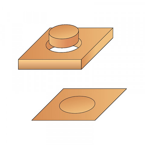 Mèche à bouchonner acier, diamètre 25 mm, queue diamètre 13 mm, longueur totale 140 mm