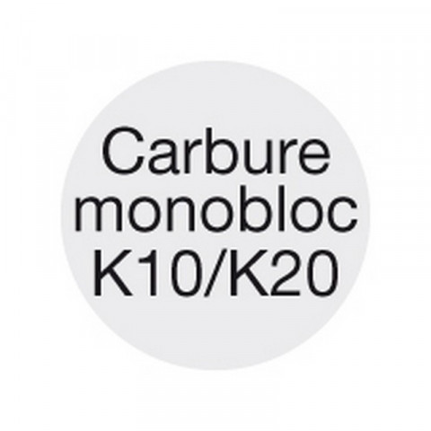 Microfraise extra courte, type N, en carbure monobloc, surface recouverte de TiAIN, Ø d1 - h10 : 8,00 mm, Long. totale l1 43 mm, Long. coupe l2 11 mm