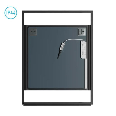 Miroir salle de bain LED auto-éclairant 60x80cm laqué noir mat - FRAMED MIRROR LED Aurlane - LAV549