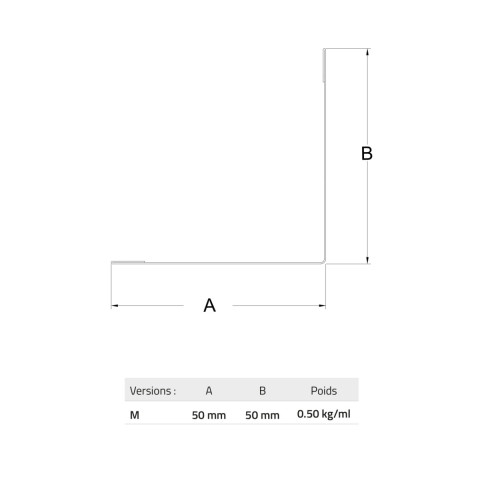 Paire de cornière pour parement MY METAL FACTORY L1150x50x50 - Tasseau 20x20 - 47