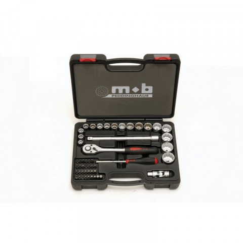 Mob 9430501001 - coffret plastique douille 1/2" 50 pièces 12 pans