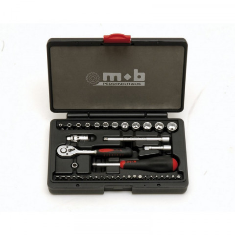 Mob - coffret 1/4 41 pièces 12 pans cliquet poire