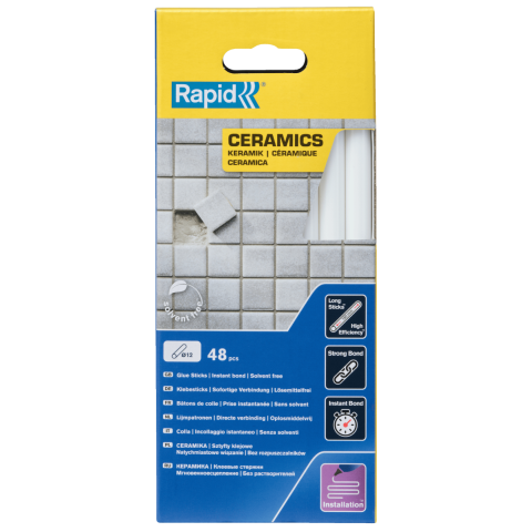 Bâtons de colle Céramiques 190 mm x 48 Sticks - Boite - RAPID-ISABERG - 5001415