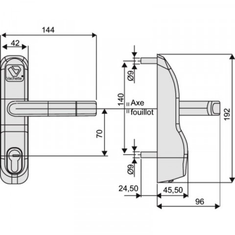 Module extérieur a trou de cylindre