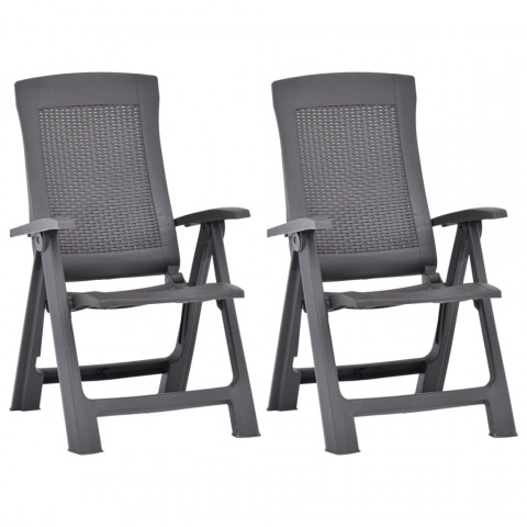 Chaises inclinables de jardin 2 pcs plastique - Couleur au choix