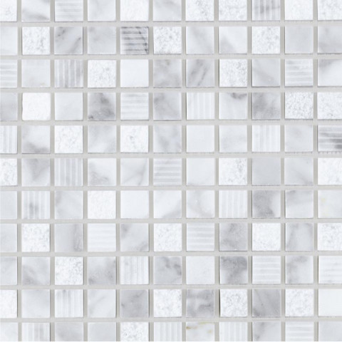 Mosaïque marbre white wood - tarif à la plaque de 0,09m²