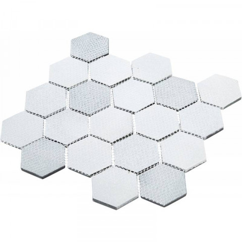 Mosaïque verre - mix gris - hexagones