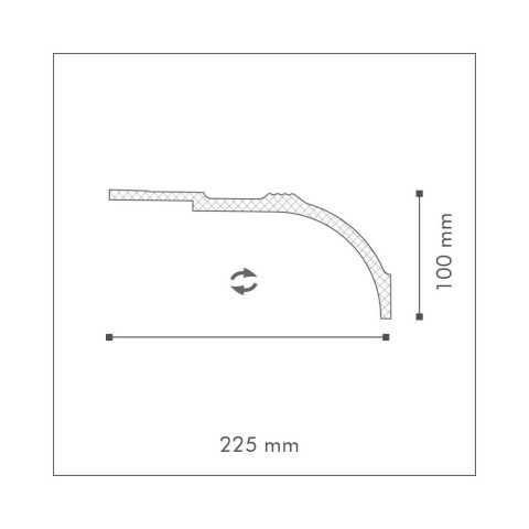 Moulure ad22 polyuréthane arstyl (100 mm x 225 mm) - nmc noël & marquet