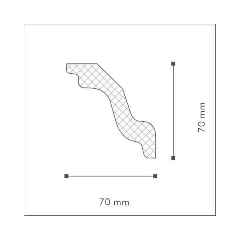 Moulure d9 polystyrène decoflair (70 mm x 70 mm) - nmc