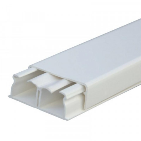 Moulure dlplus 75x20 3 compartiments longueur 2,10 mètres blanc