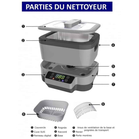 Bpac nettoyeur ultrasons 1,2 litres 70watts domestique pour la maison