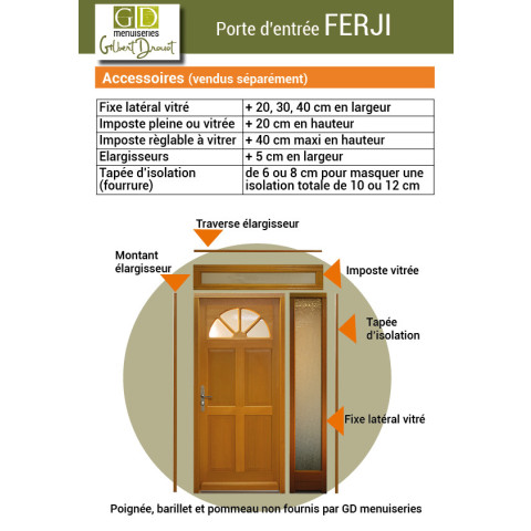 Porte d'entrée modèle 'ferji' 215x90 poussant droite