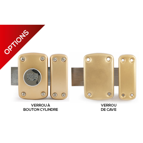 Verrou de cave sans bouton cylindre 40mm B5 IFAM - 26140