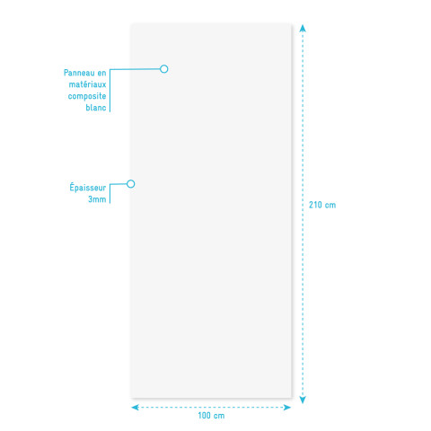 Panneau mural finition aluminium blanc 100 x 210 cm - wall'it blanc Aurlane - FAC1040