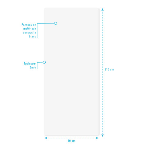 Panneau mural finition aluminium blanc 80 x 210 cm - wall'it blanc Aurlane - FAC1039