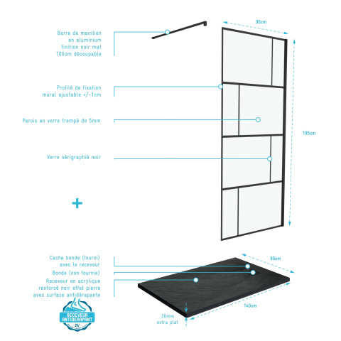 Pack blocks 90 + rock 2 black 140 Aurlane - PACF115