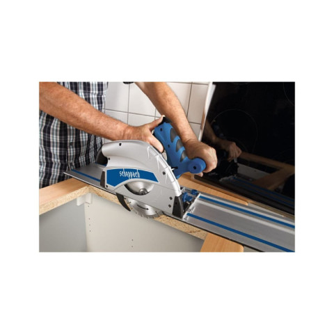 Pack scheppach scie plongeante - 160mm - 1200w - pl55 - 3 rails de guidage - 2 serre-joints