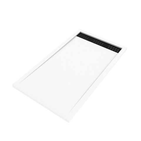 Pack receveur acrylique blanc 140x80 et grille décor aluminium - pack whitness ii - Couleur de grille au choix