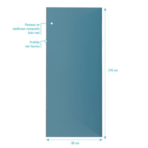 Panneau mural finition aluminium Bleu 90 x 210 cm - WALL’IT BLEU Aurlane - FAC322