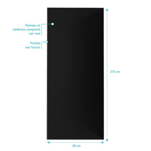 Panneau mural finition aluminium Noir 90 x 210 cm – WALL’IT NOIR Aurlane - FAC321
