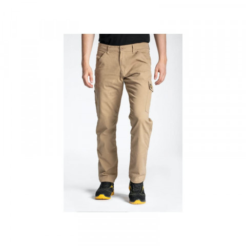 Pantalon de travail rica lewis - homme - taille 40 - multi poches - coupe charpentier - stretch - beige - carp