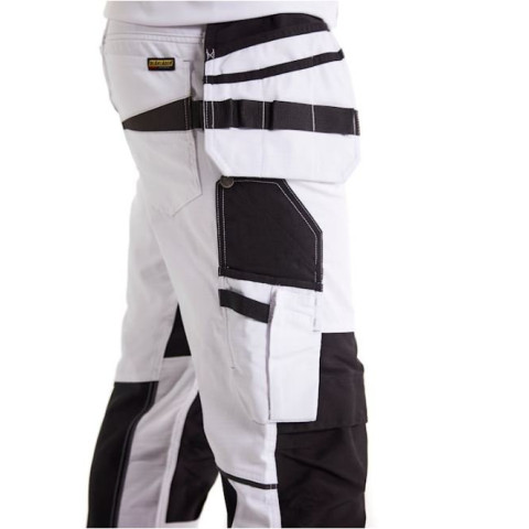 Pantalon de travail peintre blaklader +stretch poches flottantes blanc/gris foncé 10961330 - Taille au choix