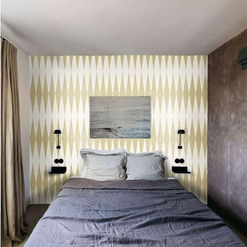 Papier peint à chevrons scandinave effet tissu - CHEVRON GIALLO++