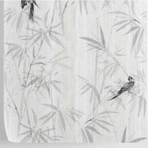 Papier peint japonais avec forêt de bambous - BAMBOO BW++
