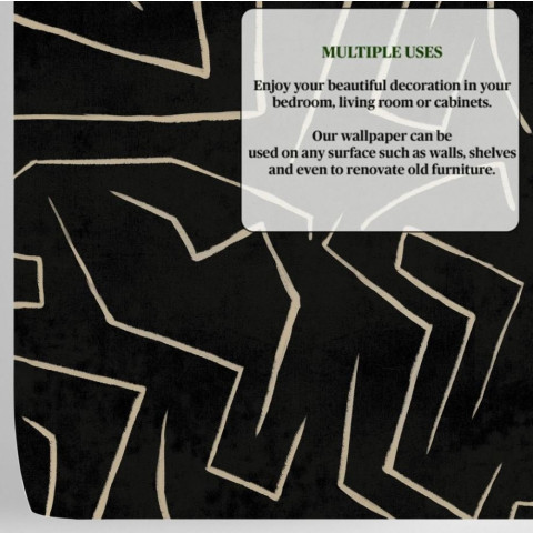 Papier peint à motifs abstraits au design minimaliste - GRAFFITO NERO++