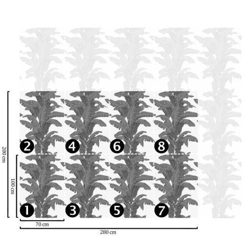 Papier peint palmier exotique noir - BLACK PALM++