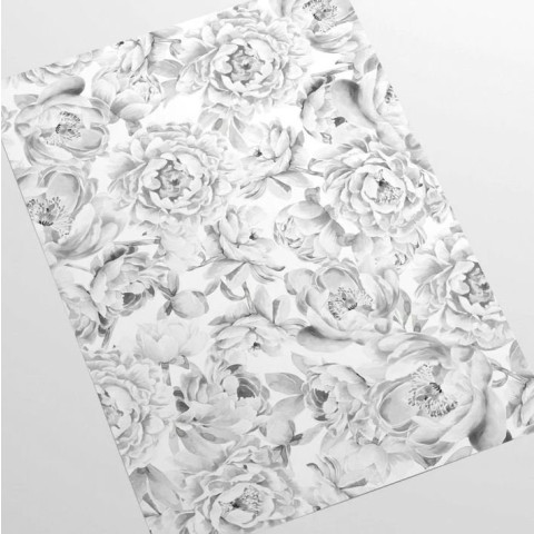 Papier peint pivoine noire et blanche - PEONIE++