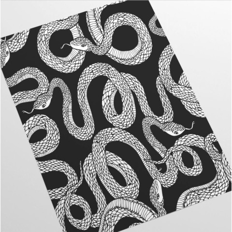 Papier peint serpents noir et blanc - SERPENTISHUT++