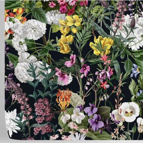 Papier peint vintage botanique floral foncé coloré - VINTAGE BOTANICAL