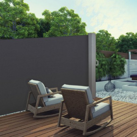 ose paravent exterieur retractable gris 600 x 160 cm distriartisan