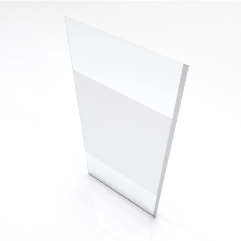 Paroi de douche à l’italienne 90x200 cm verre transparent 8mm avec bande dépoli Aurlane - FAC236