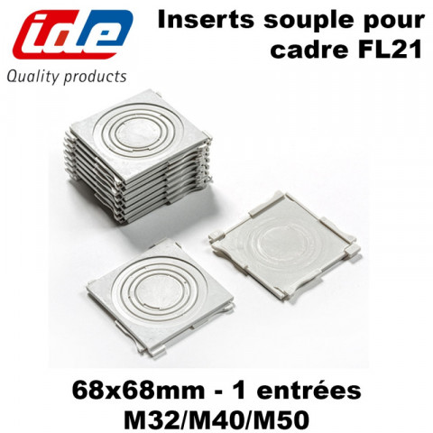 Passe câble modulaire et cadre fl21 - coffret argenta insert souple pour fl21 - Nombre d'entrées et dimensions au choix