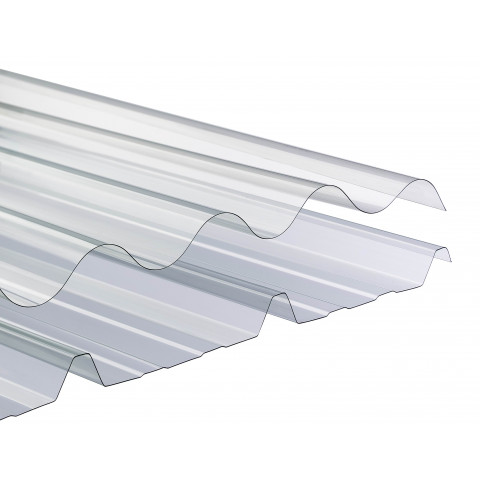 Plaque ondulée transparente polycarbonate 1,52 / 1,75 / 2 m x 0,92 m grandes ondes 177/51 ONDUCLAIR PC (x20)