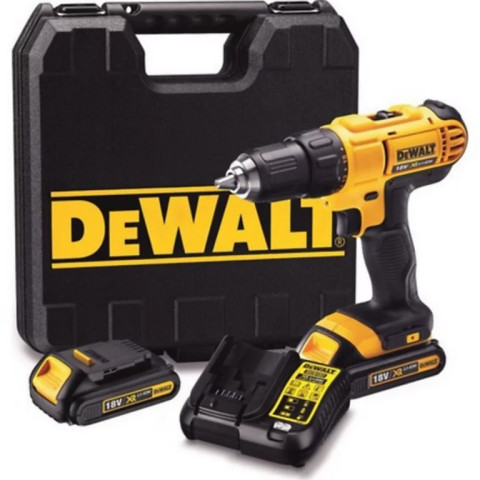 Perceuse-visseuse 18V XR - DEWALT - avec 2 batteries 18V 1,5 Ah - chargeur - mallette -DCD771S2-QW