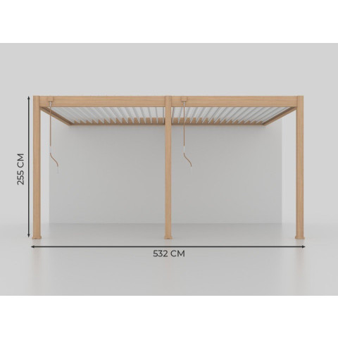 Pergola Bioclimatique 3,6X5,3 - HALO 19 Adossée - Couleur au choix