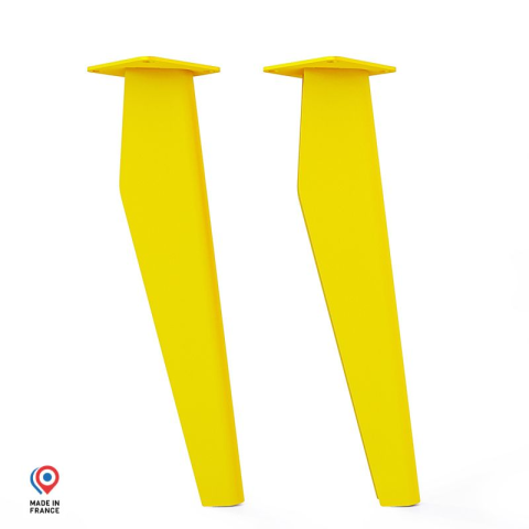 Lot de 2 pieds profilés DECO-GEM pour table basse en acier à visser Opale, H.39 cm