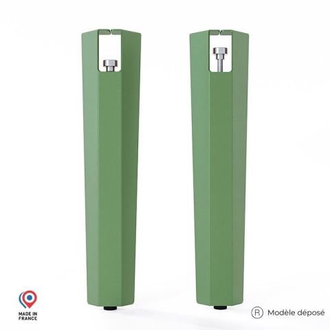 Lot de 2 pieds d'angle DECO-GEM pour table basse en acier Saphir, H.43 cm