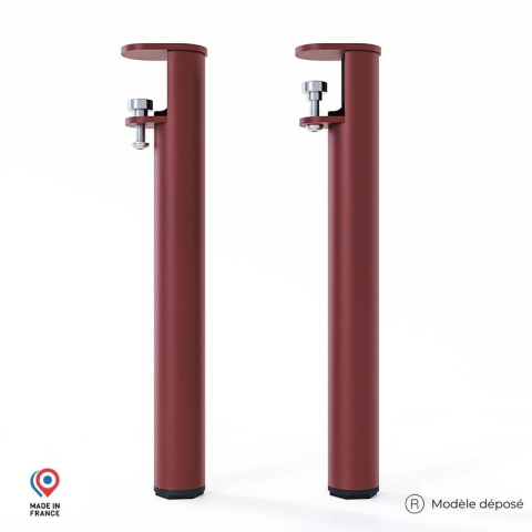 Lot de 2 pieds cylindriques DECO-GEM pour table basse en acier à vis-étau Topaze, H.43 cm