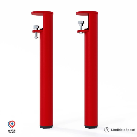 Lot de 2 pieds cylindriques DECO-GEM pour table basse en acier à vis-étau Topaze, H.43 cm