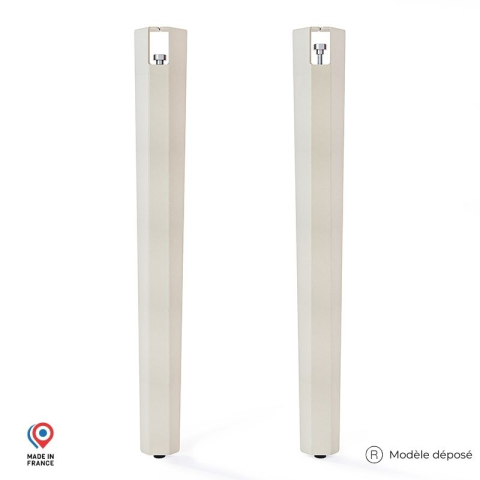 Lot de 2 pieds d'angle DECO-GEM pour table haute en acier Saphir, H.75 cm