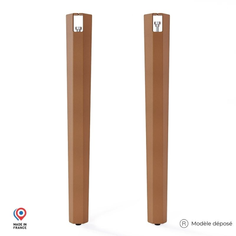 Lot de 2 pieds d'angle DECO-GEM pour table haute en acier Saphir, H.75 cm