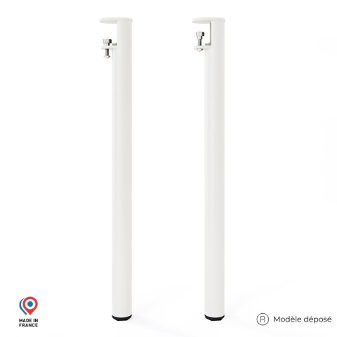 Lot de 2 pieds cylindriques DECO-GEM pour table basse en acier à vis-étau Topaze, H.75 cm