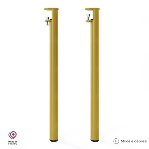 Lot de 2 pieds cylindriques DECO-GEM pour table basse en acier à vis-étau Topaze, H.75 cm
