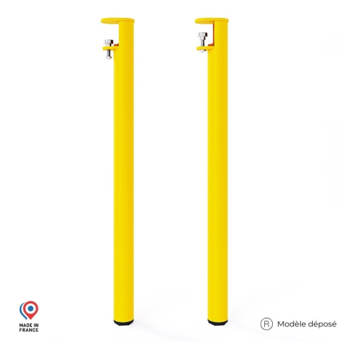 Lot de 2 pieds cylindriques DECO-GEM pour table basse en acier à vis-étau Topaze, H.75 cm